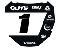 E-clipse custom black ODI plate with number 1, EBMX, GUTS, Charged, and Luna logos.